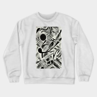 Black and White Composition Crewneck Sweatshirt
